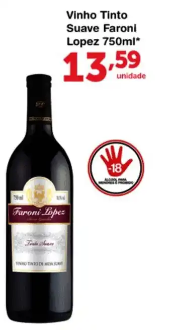 Roldão Vinho Tinto Suave Faroni Lopez 750ml oferta
