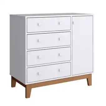 Pão de Açúcar Cômoda retrô 4 gv 1 pt branca oferta