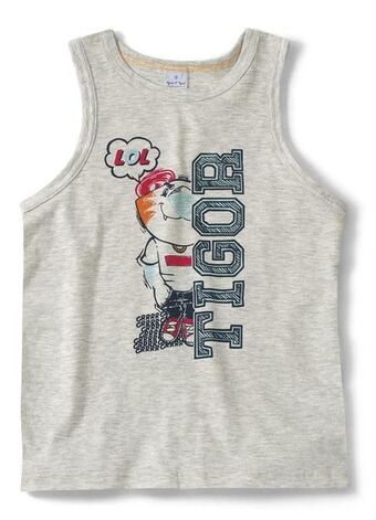 Tigor t tigre - camiseta regata menino cinza