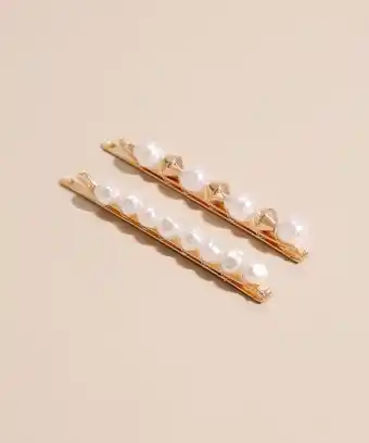 Kit de 2 presilhas com pérola dourada