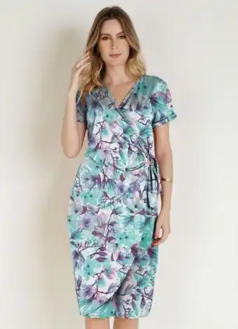 Posthaus Rosalie - vestido com transpasse floral moda evangélica oferta