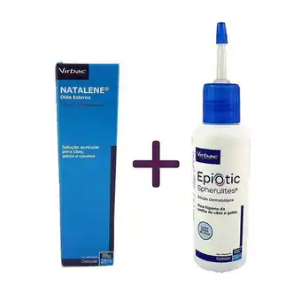 Pão de Açúcar 1 natalene 25ml + 1 epiotic spherulites 100ml virbac cães e gatos oferta