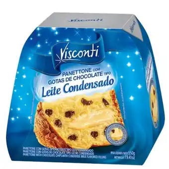 Supermercados Andreazza Panetone visconti com gotas de leite condensado caixa 550g oferta