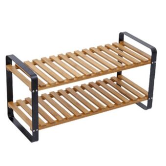 Leroy Merlin Sapateira em bambu preta 33x66x28cm spaceo oferta