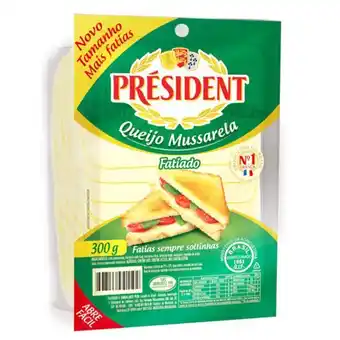 Queijo président mussarela fatiado 300g