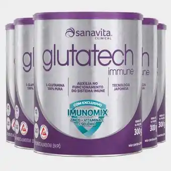 Pão de Açúcar Kit 5 glutatech immune glutamina sanavita 300g oferta