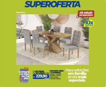 Lojas Certel Conjunto mesa + 6 cadeiras kappesberg oferta
