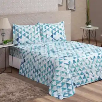 Vest Casa Cobre leito colcha casal avulso col vidaecor geometric blue vestcasa oferta