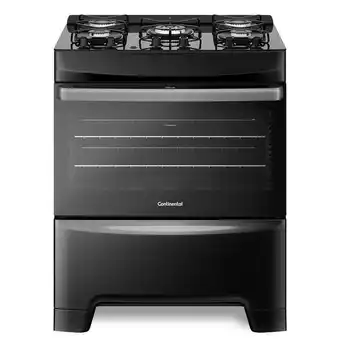 Zema Fogão 5 bocas continental automático preto com mesa de vidro temperado (fc5vp) bivolt oferta