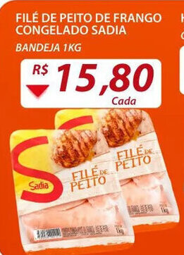 Assaí Atacadista Filé de Peito de Frango congelado Sadia 1kg oferta