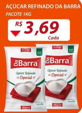 Assaí Atacadista Açúcar refinado Da Barra pacote 1kg oferta