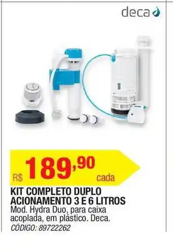 Kit Completo Duplo Acionamento 3 Et 6 Litros Deca