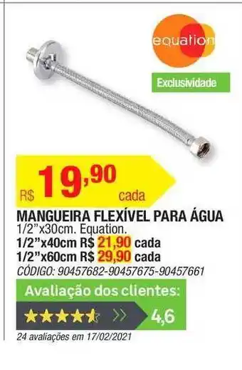 Leroy Merlin Mangueira Flexível Para água Equation oferta