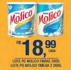 DB Supermercados Leite em pó molico fibras 260g oferta