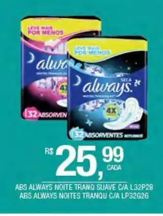 Absorvente always noite 32un