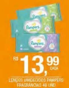 Lenços umedecidos pampers 48un