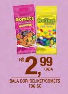 DB Supermercados Bala dori deliket / gomets 70g oferta
