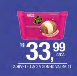 DB Supermercados Sorvete lacta sonho de valsa 1lt oferta