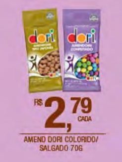 DB Supermercados Amendoim dori colorido salgado 70g oferta