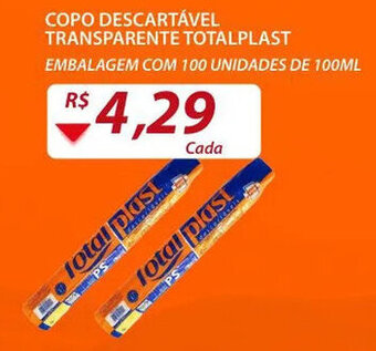 Assaí Atacadista Copo Descartável Transparente Totalplast oferta