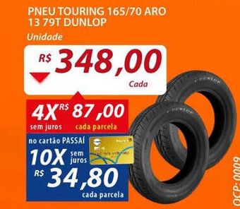 Assaí Atacadista Pneu Touring 165/70 Aro 13 79T Dunlop oferta