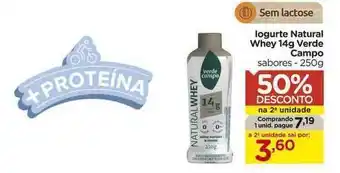 Carrefour Bairro Iogurte Natural Whey 14g Verde Campo 50% De Desconto Na 2a Unidade 250g oferta