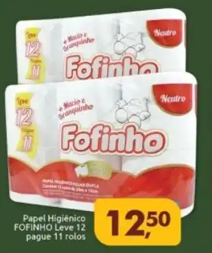 Papel Higiénico Fofinho leve 12 pagie 11 rolos