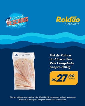 Roldão Filé de Polaca do Alasca sem pele cong. Seapro 800g oferta