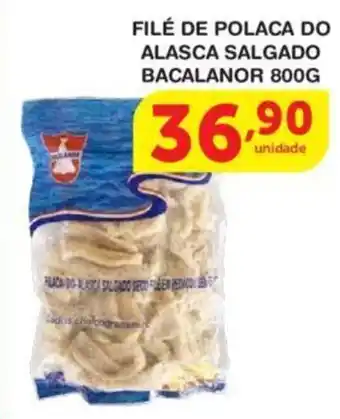 Roldão Filé de Polaca do Alasca Salgado Bacalanor 800g oferta