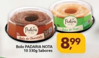 Supermercados Nori Bolo Padaria Nota 10 330g sabores oferta