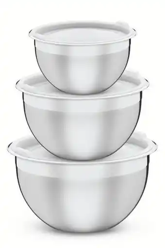 Pão de Açúcar Jogo potes bowl tramontina cucina inox tampa plástica 3 peças oferta