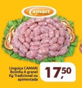 Supermercados Nori Linguica Camari Bolinha a granel 1kg tradicional ou apimentada oferta