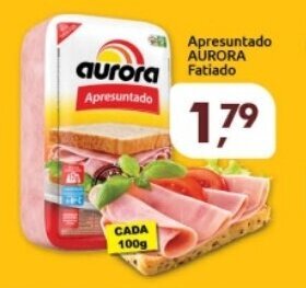 Supermercados Nori Apresuntado Aurora fatiado 100g oferta