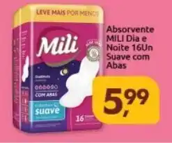 Supermercados Nori Absorvente Mili Dia e Noite 16un Suave com Abas oferta