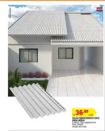 Leroy Merlin Telha Fibrocimento Crfs Onda Média Brasilit oferta