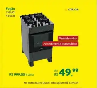 Quero Quero Atlas fogão 151983 oferta