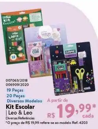 Le Biscuit 19 peça 20 peças diversos modelos kit escolar leo & leo oferta