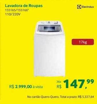 Quero Quero Electrolux lavadora de roupas oferta