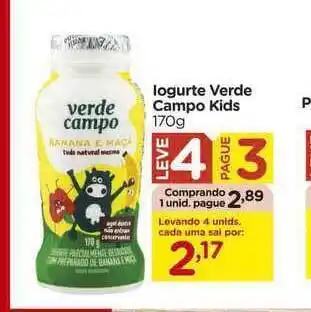 Carrefour Iogurte Verde Campo Kids Leve 4 Pague 3 170g oferta