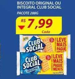 Biscoito original ou integral club social