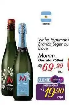 Muffato Vinho espumante branca leger ou doce mumm oferta