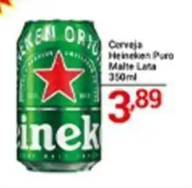 X Supermercados Cerveja Heineken Puro Malte 350ml lata oferta