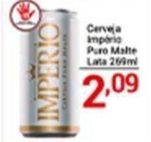 X Supermercados Cerveja Imperio Puro Malte lata 269ml oferta