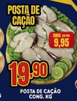 Supermercados Cristal Posta de Cação cong. 1kg oferta