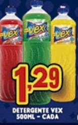 Supermercados Cristal Detergente Vex 500ml cada oferta