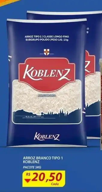 Assaí Atacadista Arroz Branco tipo 1 Koblenz 5kg oferta