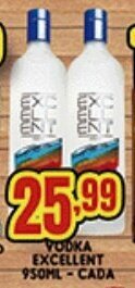 Supermercados Cristal Vodka Excellent 950ml cada oferta