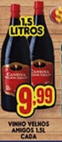 Supermercados Cristal Vinho Velhos Amigos 1.5L cada oferta