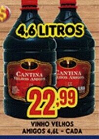 Supermercados Cristal Vinho Velhos Amigos 4.6L - cada oferta