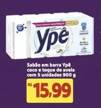 Extra Supermercado Sabão em Barra Ypê coco e toque de Aveia com 5 unidades 900g oferta